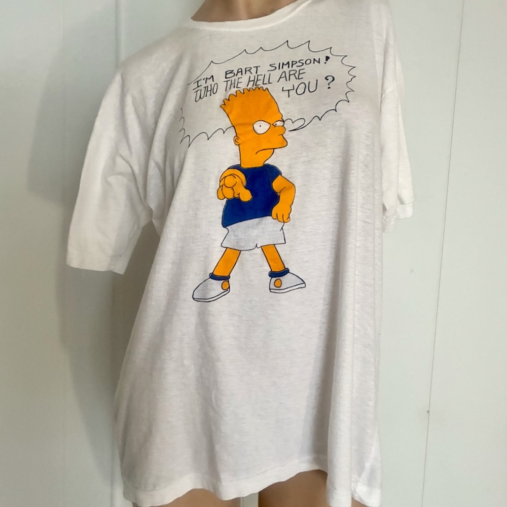 VTG 1990s Bart Simpson T Shirt Single Stitch Mens L 44-46